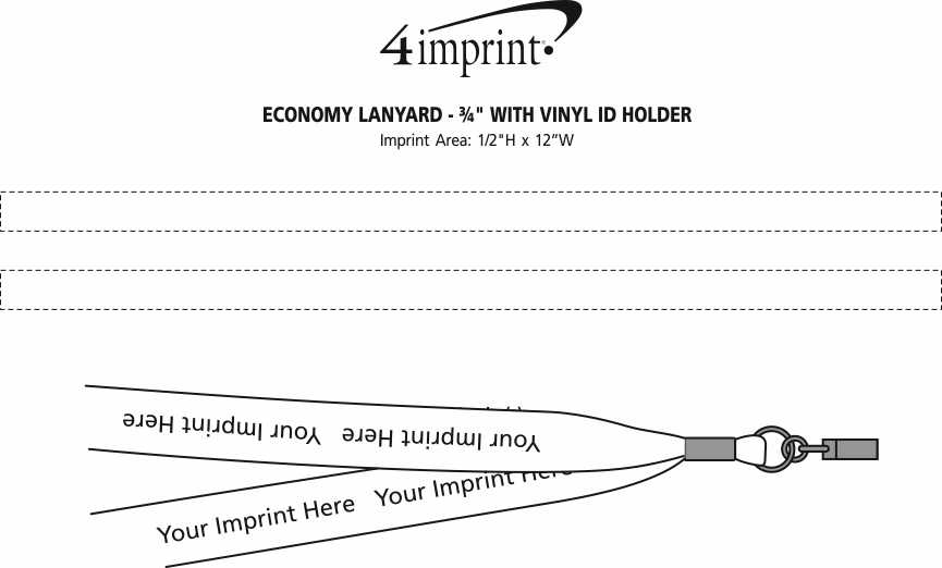 Imprint Area of Economy Lanyard - 3/4" with Vinyl ID Holder