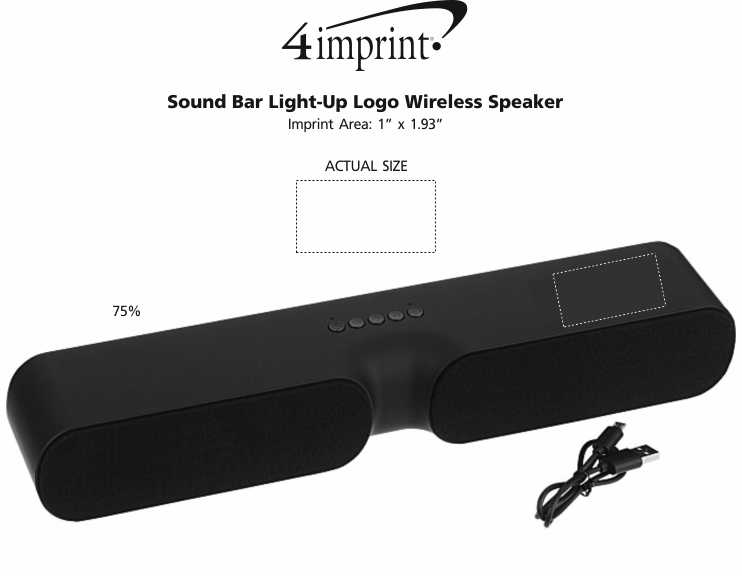 Imprint Area of Sound Bar Light-Up Logo Wireless Speaker