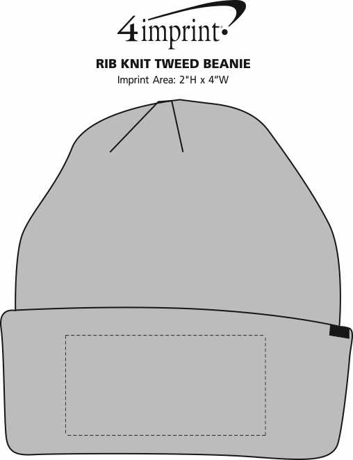 Imprint Area of Rib Knit Tweed Beanie