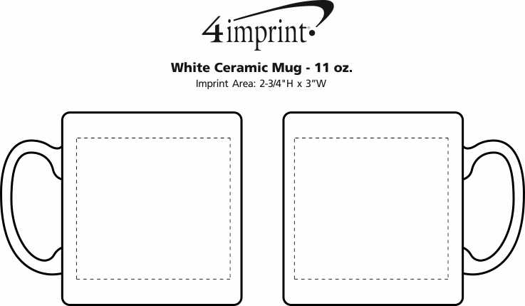 Imprint Area of White Ceramic Mug - 11 oz.