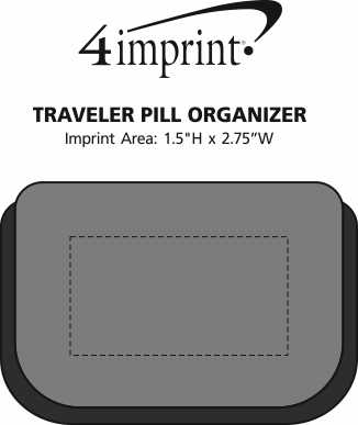 Imprint Area of Traveler Pill Organizer