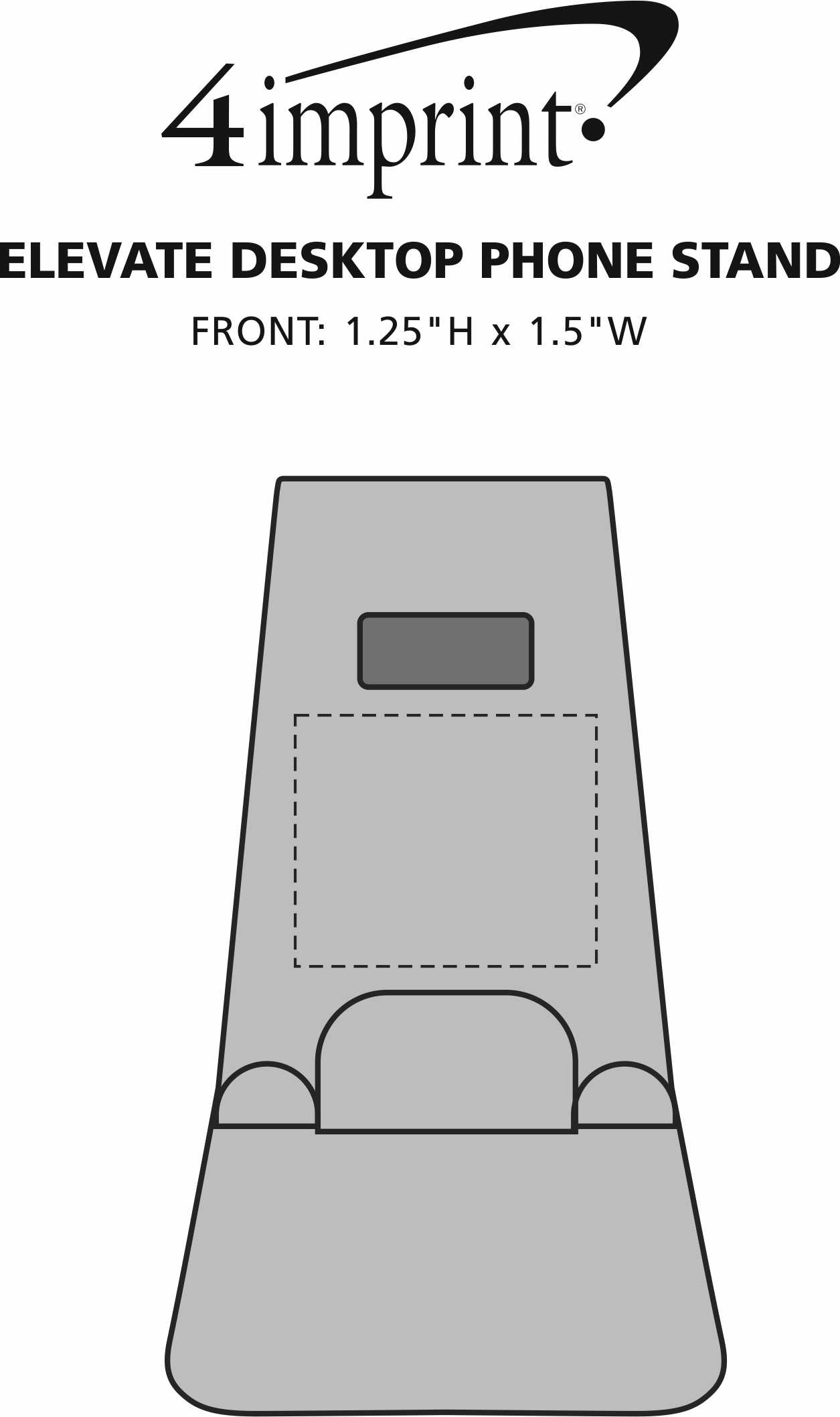 Imprint Area of Elevate Desktop Phone Stand