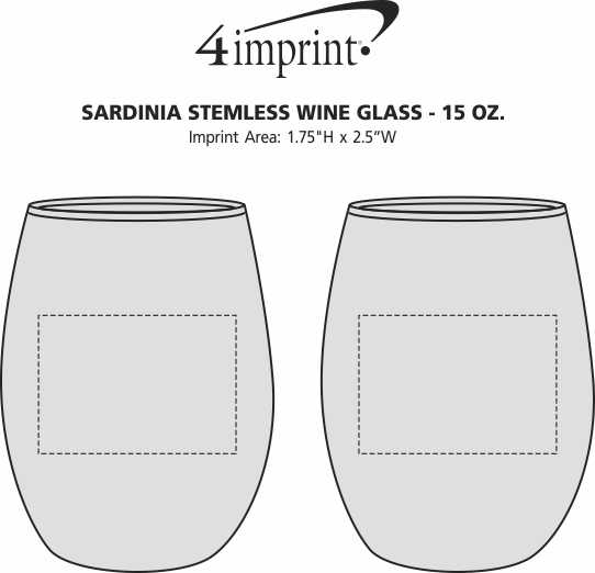 Imprint Area of Sardinia Stemless Wine Glass - 15 oz.