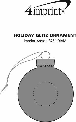 Imprint Area of Holiday Glitz Ornament