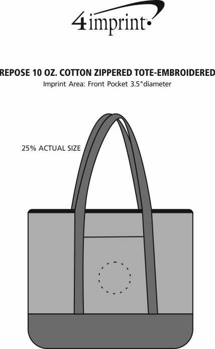 Imprint Area of Repose 10 oz. Zippered Tote - Embroidered