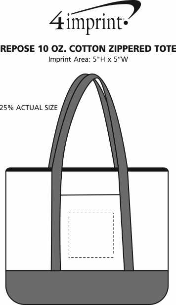 Imprint Area of Repose 10 oz. Zippered Tote