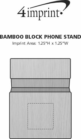 Imprint Area of Bamboo Block Phone Stand