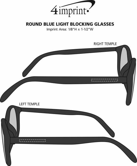 Imprint Area of Round Blue Light Blocking Glasses