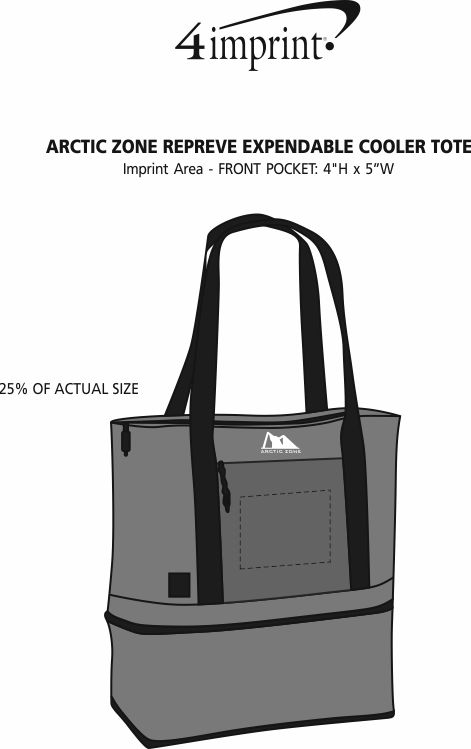 Imprint Area of Arctic Zone Repreve Expandable Cooler Tote