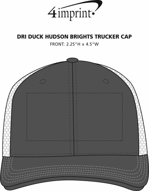 Imprint Area of DRI DUCK Hudson Brights Trucker Cap