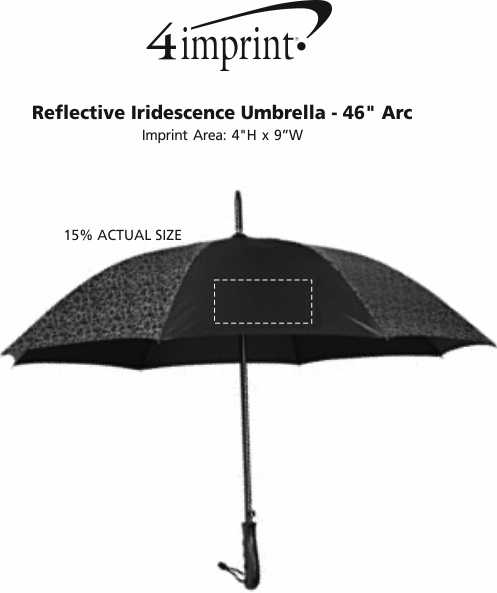 Imprint Area of Reflective Iridescence Umbrella - 46" Arc