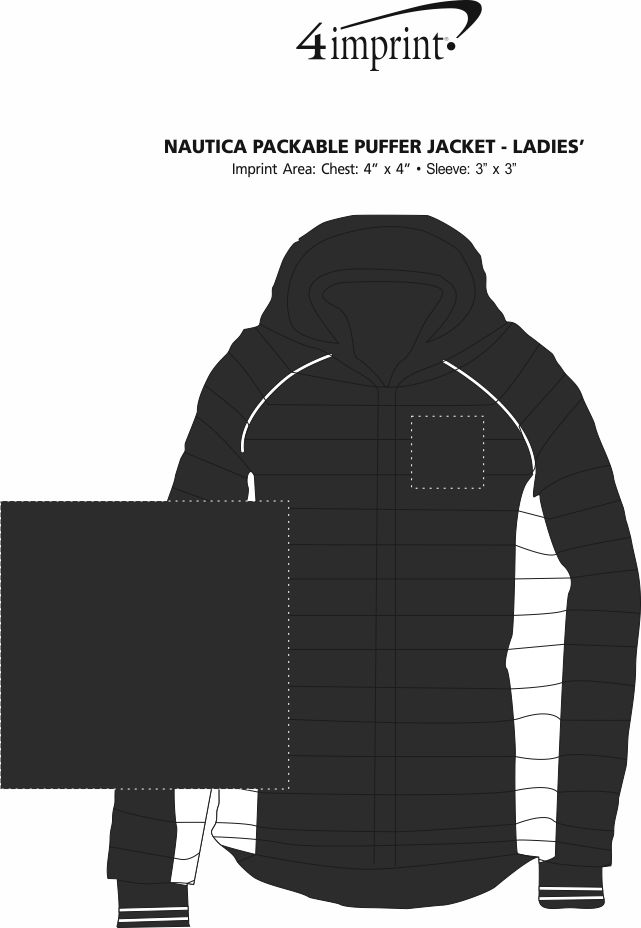 Imprint Area of Nautica Packable Puffer Jacket - Ladies'