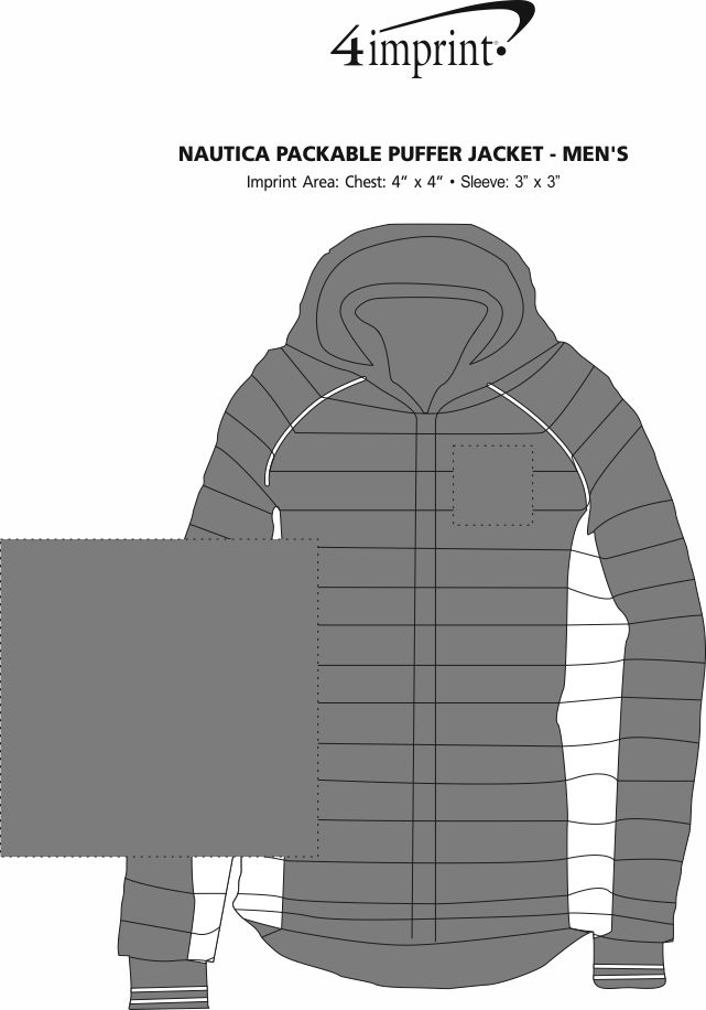 Imprint Area of Nautica Packable Puffer Jacket - Men's