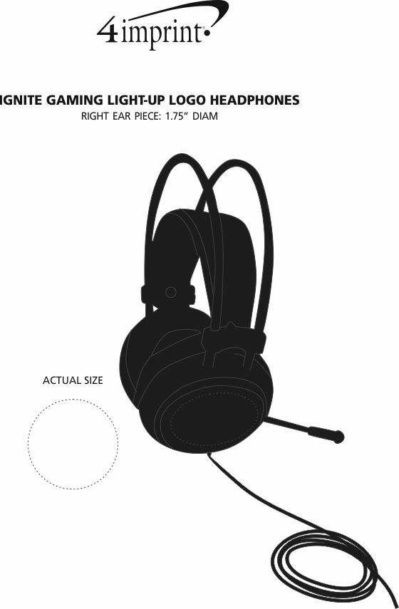 Imprint Area of Ignite Gaming Light-Up Logo Headphones
