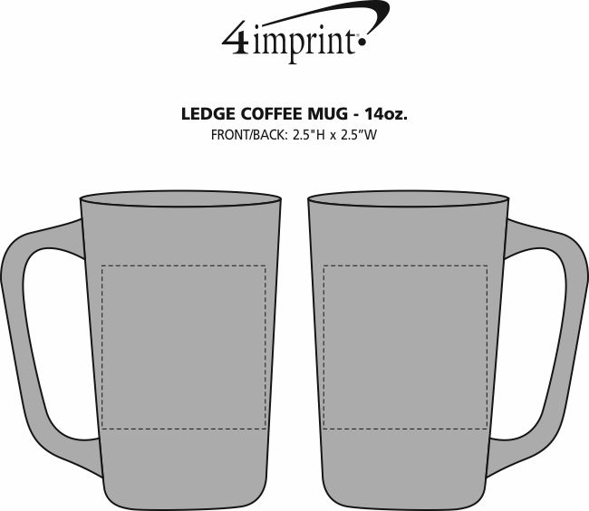 Imprint Area of Ledge Coffee Mug - 14 oz.