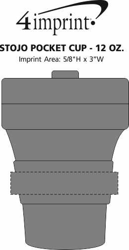 Imprint Area of Stojo Pocket Cup - 12 oz.