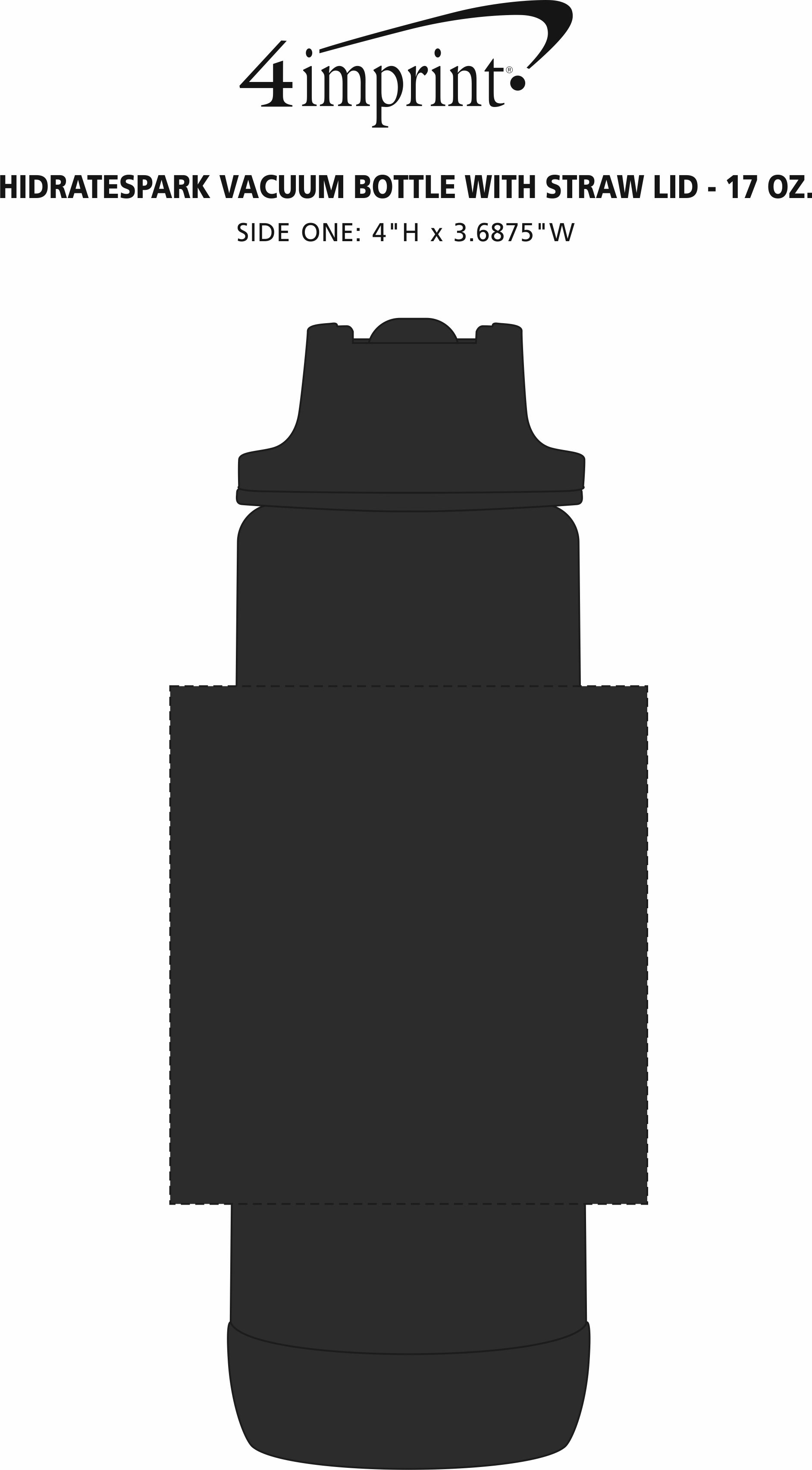 Imprint Area of HidrateSpark Vacuum Bottle with Straw Lid - 17 oz.