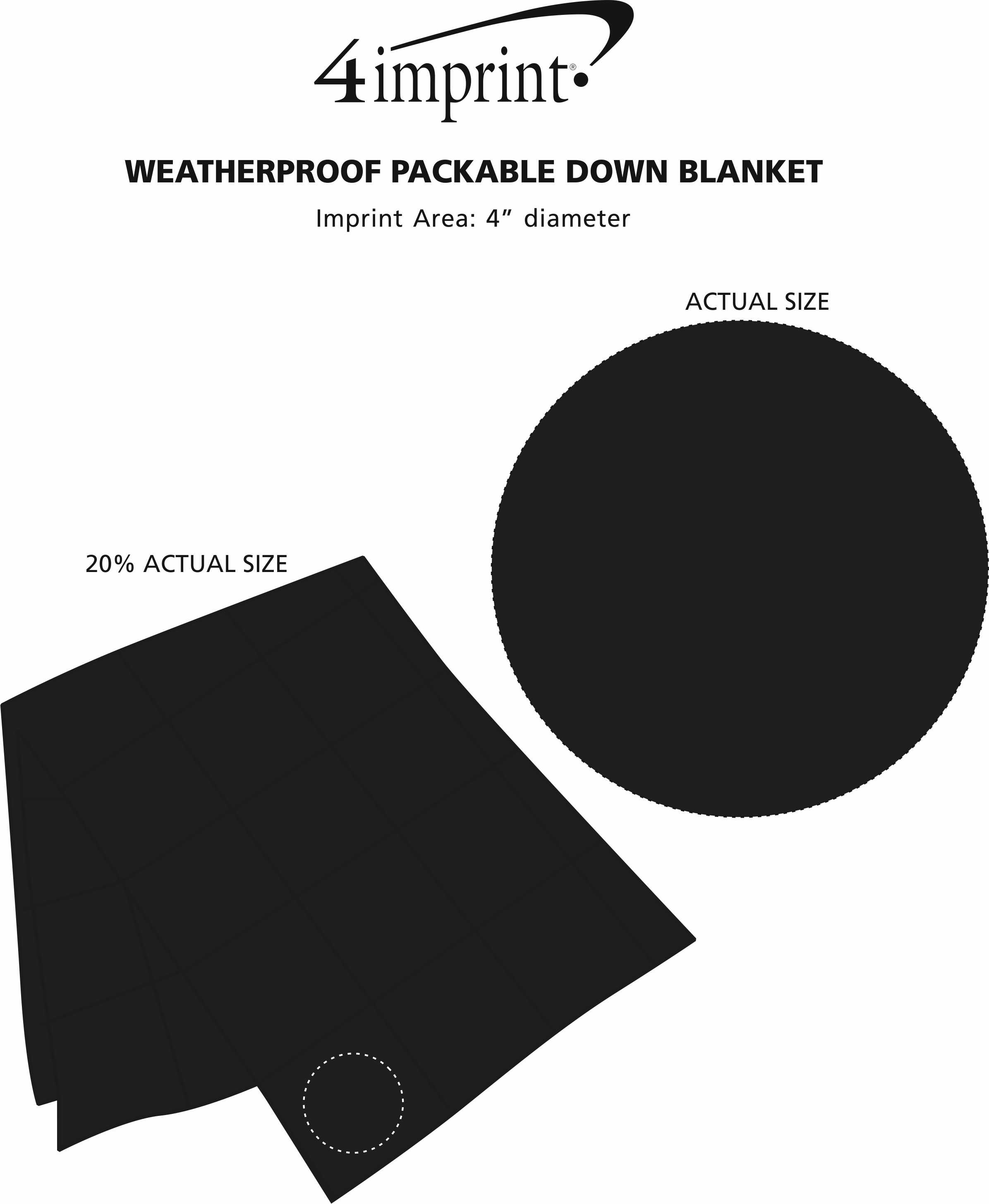Imprint Area of Weatherproof Packable Down Blanket