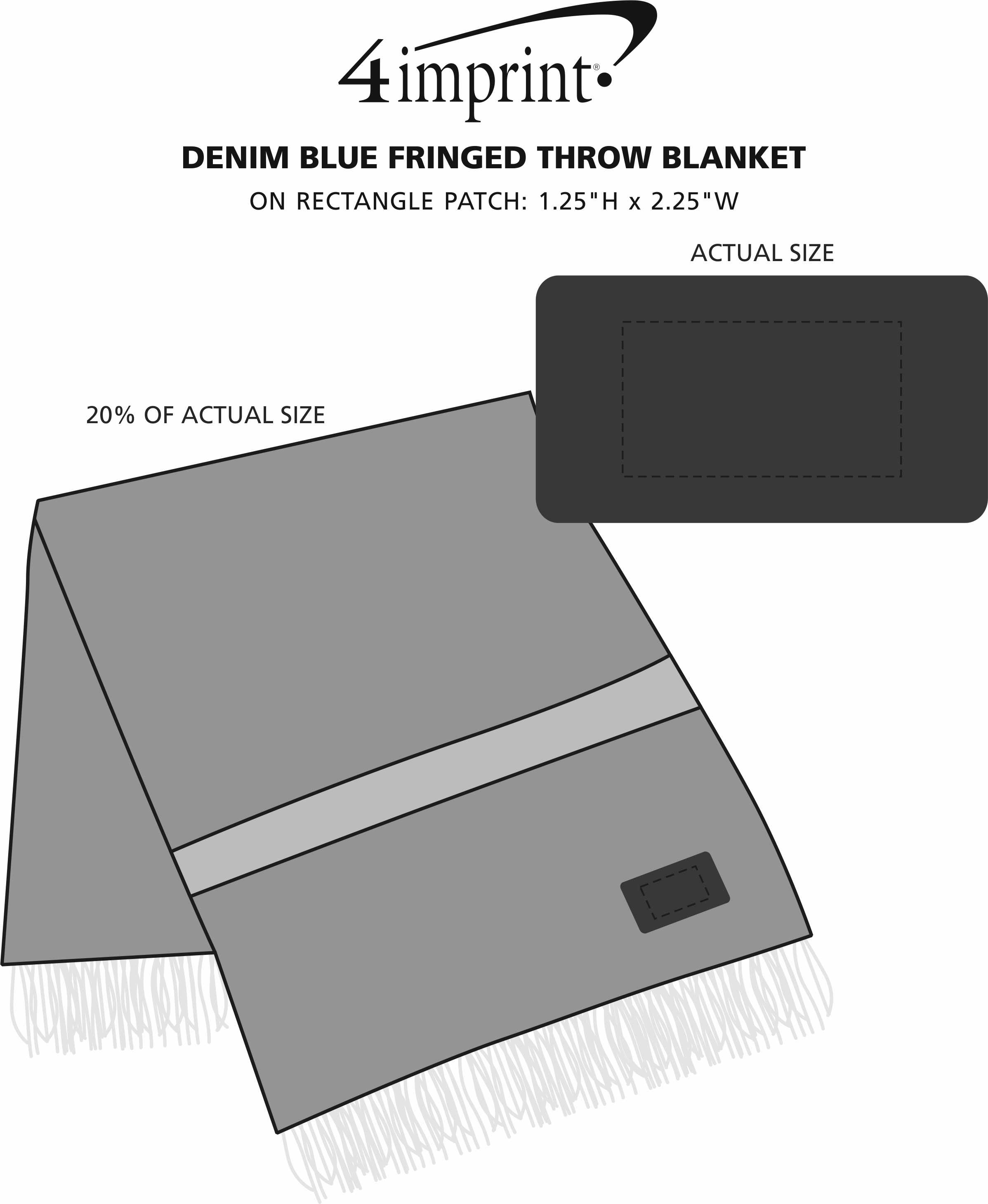 Denim Blue Fringed Throw Blanket 162666