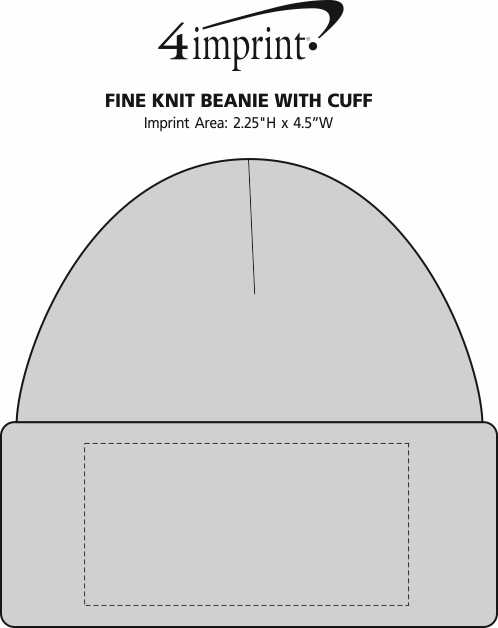 Imprint Area of Fine Knit Beanie with Cuff