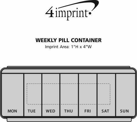 Imprint Area of Weekly Pill Container