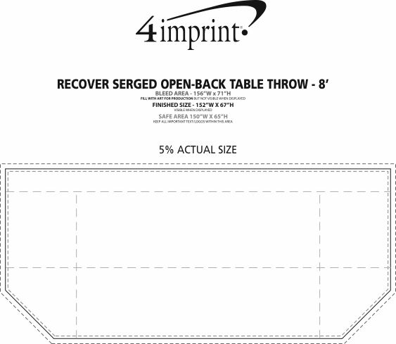 Imprint Area of ReCover Serged Open-Back Table Throw - 8'