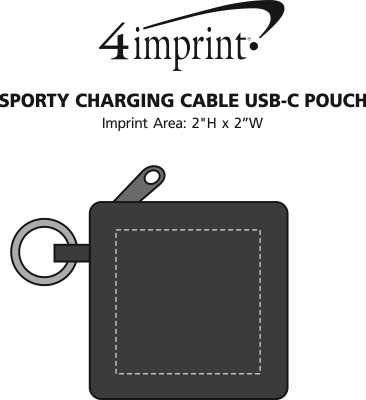 Imprint Area of Sporty Charging Cable USB-C Pouch