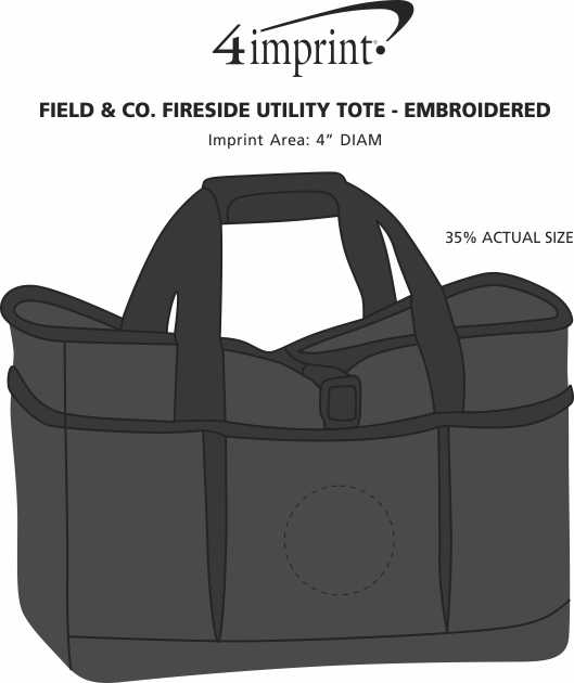 Imprint Area of Field & Co. Fireside Utility Tote - Embroidered