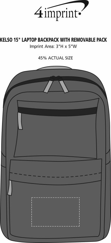 Imprint Area of Kelso 15" Laptop Backpack with Removable Pack