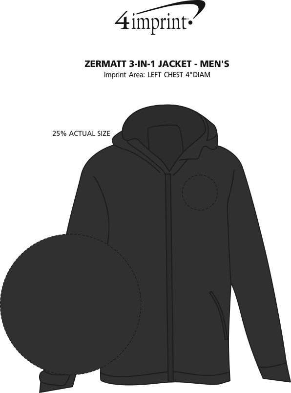 Imprint Area of Zermatt 3-in-1 Jacket - Men's