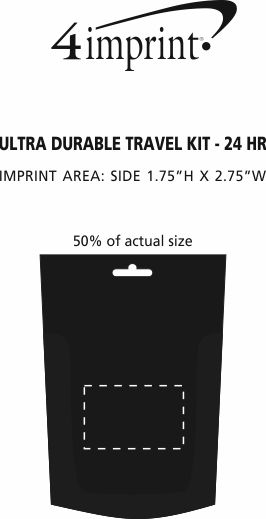 Imprint Area of Ultra Durable Travel Kit - 24 hr