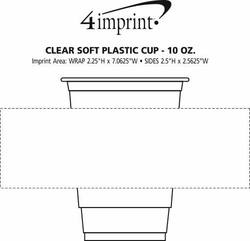 Imprint Area of Clear Soft Plastic Cup - 10 oz.