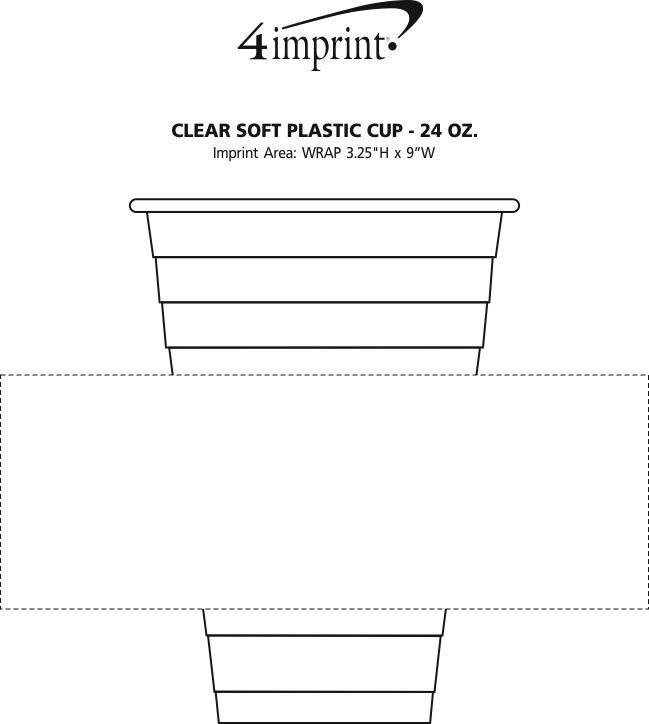 Imprint Area of Clear Soft Plastic Cup - 24 oz.