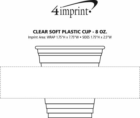 Imprint Area of Clear Soft Plastic Cup - 8 oz.