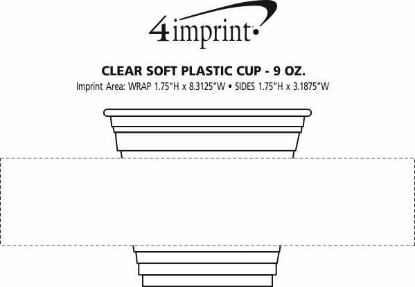 Imprint Area of Clear Soft Plastic Cup - 9 oz.