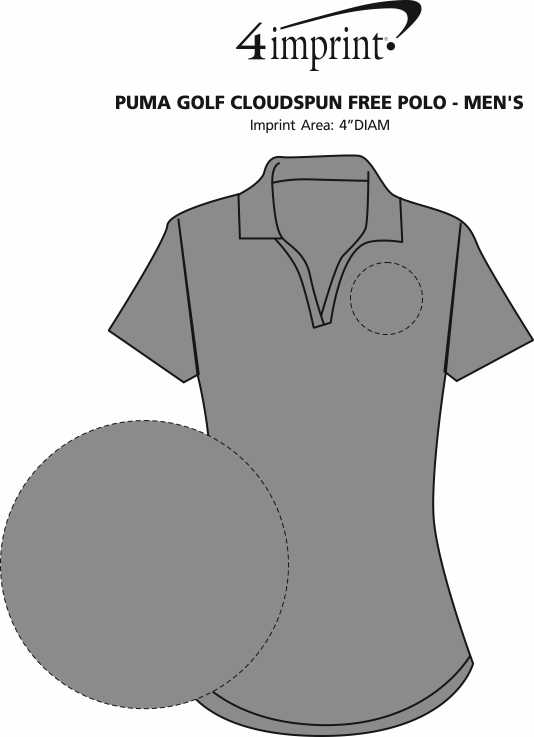 Imprint Area of Puma Golf Cloudspun Free Polo - Ladies'