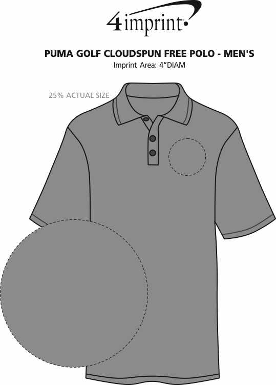 Imprint Area of Puma Golf Cloudspun Free Polo - Men's