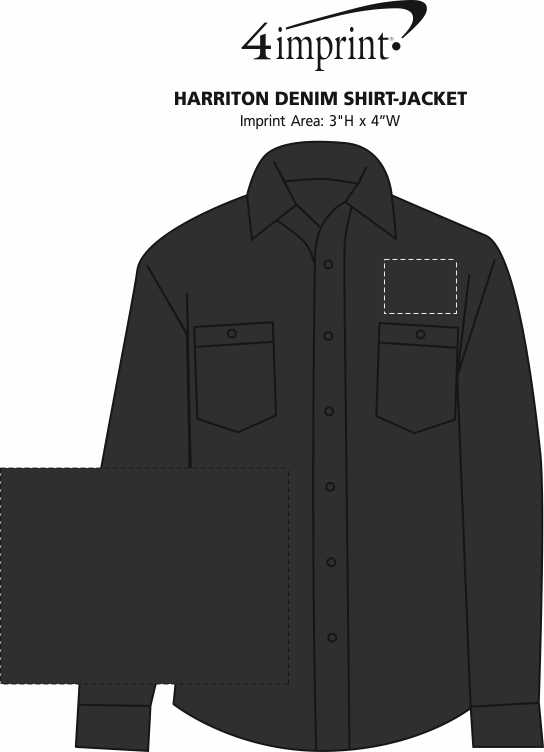 Imprint Area of Harriton Denim Shirt-Jacket