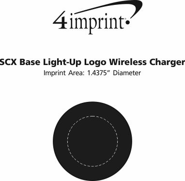 Imprint Area of SCX Base Light-Up Logo Wireless Charger