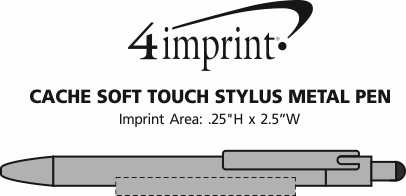 Imprint Area of Cache Soft Touch Stylus Metal Pen
