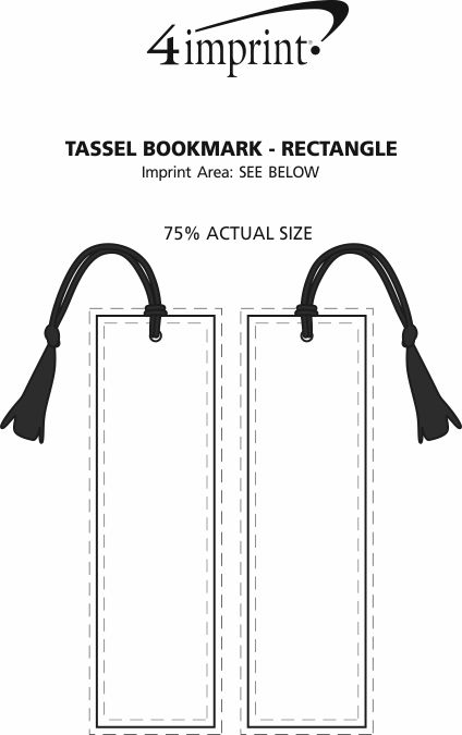 Imprint Area of Tassel Bookmark - Rectangle