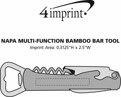 Imprint Area of Napa Multi-Function Bamboo Bar Tool