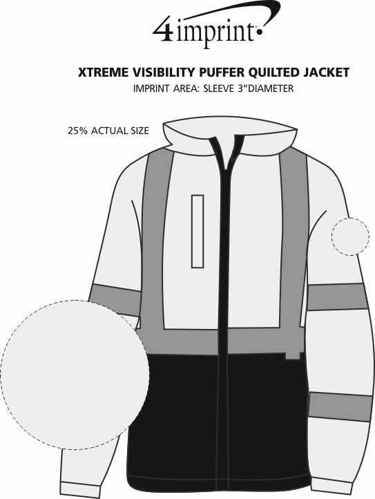 Imprint Area of Xtreme Visibility Puffer Quilted Jacket