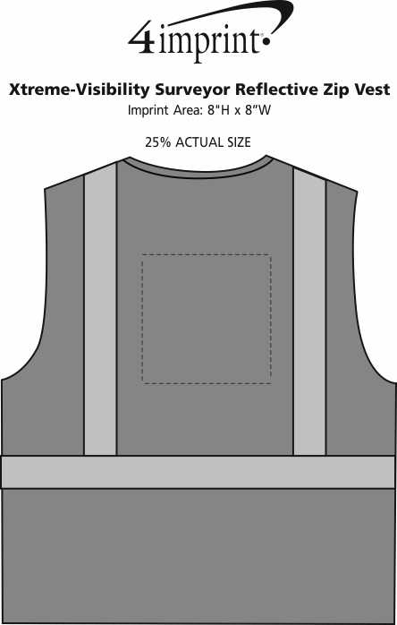 Imprint Area of Xtreme-Visibility Surveyor Reflective Zip Vest
