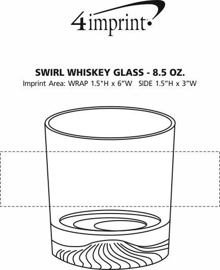 Imprint Area of Swirl Whiskey Glass - 8.5 oz.