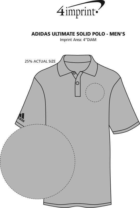 Imprint Area of adidas Ultimate Solid Polo - Men's