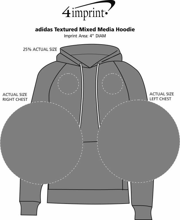 Imprint Area of adidas Textured Mixed Media Hoodie