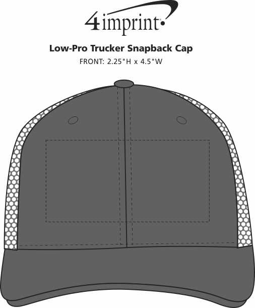 Imprint Area of Low-Pro Trucker Snapback Cap