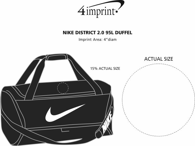 Imprint Area of Nike District 2.0 95L Duffel