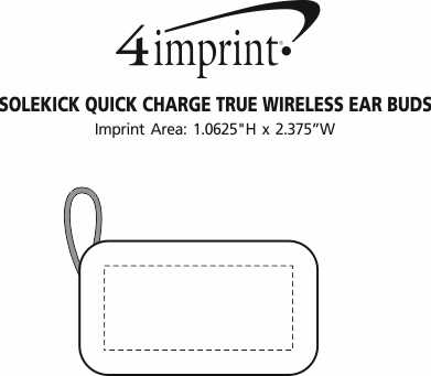 Imprint Area of Solekick Quick Charge True Wireless Ear Buds